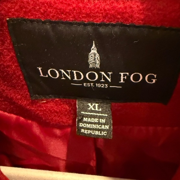 London Fog Women's Wool Blend Pea Coat Red Color Size XL - Picture 3 of 4